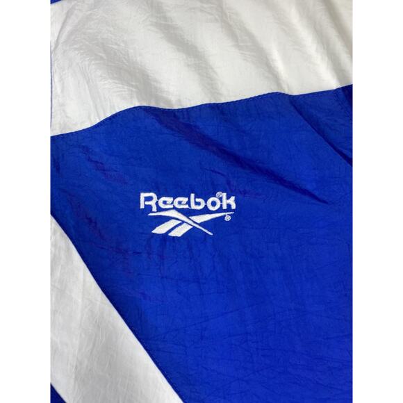 VINTAGE Reebok Track Suit Mens XL Blue White Nylon Windbreaker 2 Piece 90s - Picture 2 of 15